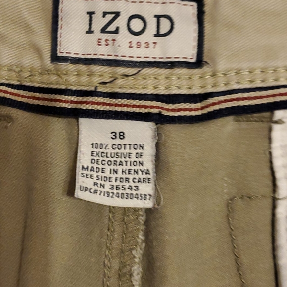IZOD Green Striped Cargo shorts - Picture 6 of 14